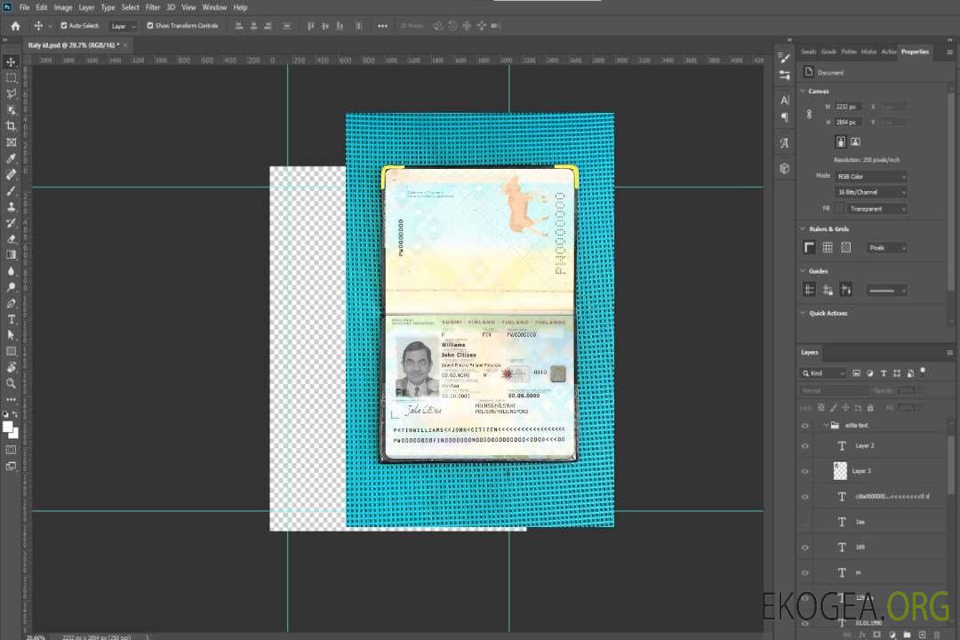 Aperçu photo du passeport finlandais 2012-2017 template Aperçu photo du passeport finlandais 2012-2017 template